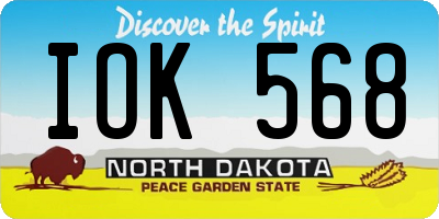 ND license plate IOK568