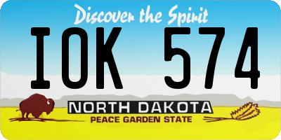 ND license plate IOK574