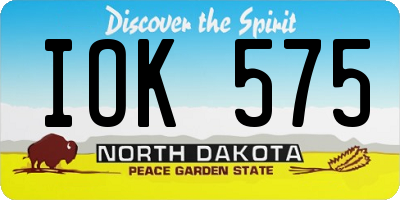 ND license plate IOK575