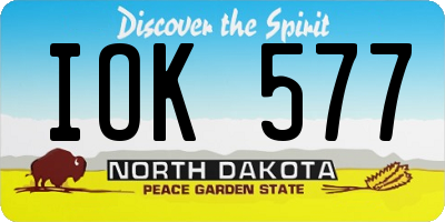 ND license plate IOK577