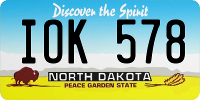 ND license plate IOK578