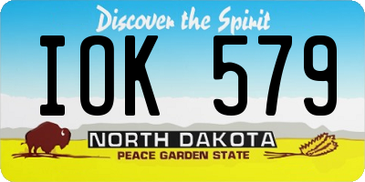 ND license plate IOK579