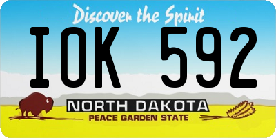 ND license plate IOK592