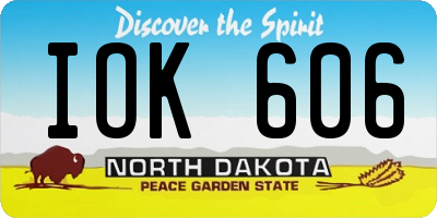 ND license plate IOK606