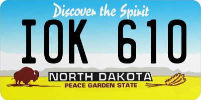 ND license plate IOK610