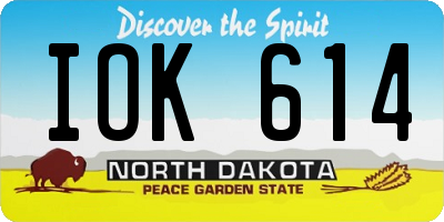 ND license plate IOK614