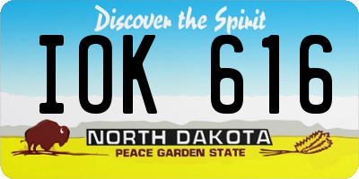 ND license plate IOK616
