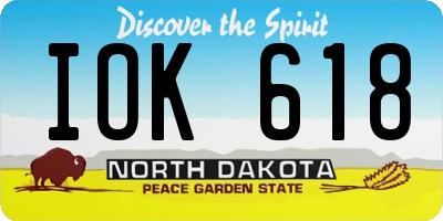 ND license plate IOK618