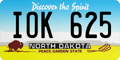 ND license plate IOK625