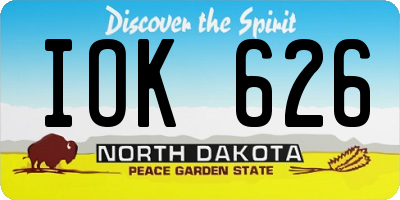 ND license plate IOK626