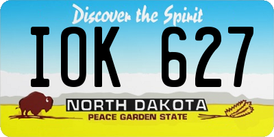 ND license plate IOK627
