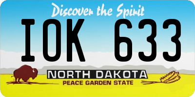 ND license plate IOK633