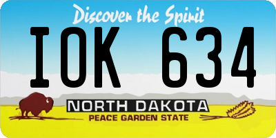 ND license plate IOK634