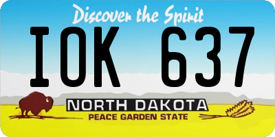 ND license plate IOK637