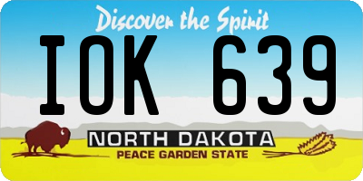 ND license plate IOK639