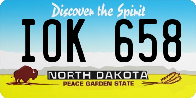 ND license plate IOK658