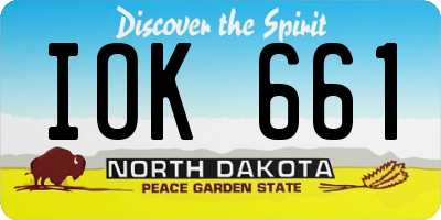 ND license plate IOK661