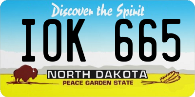 ND license plate IOK665