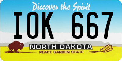 ND license plate IOK667