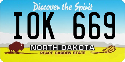 ND license plate IOK669