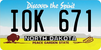 ND license plate IOK671