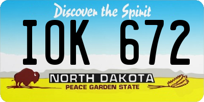 ND license plate IOK672