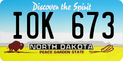 ND license plate IOK673