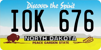 ND license plate IOK676