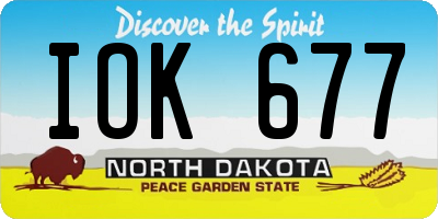 ND license plate IOK677