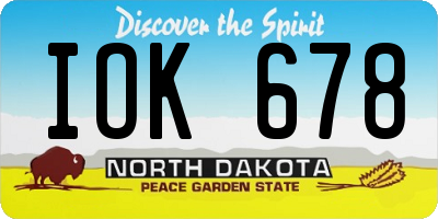 ND license plate IOK678