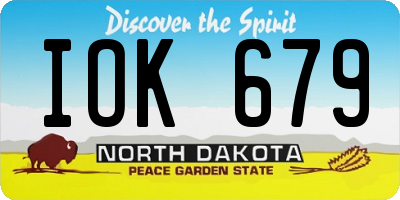 ND license plate IOK679