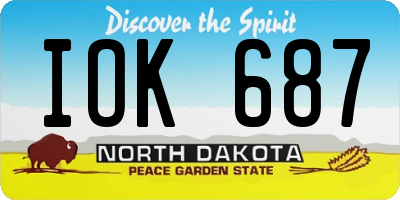 ND license plate IOK687