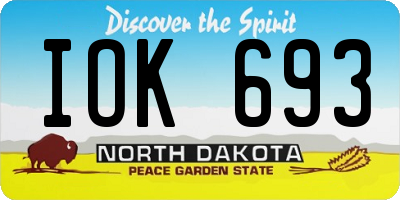 ND license plate IOK693