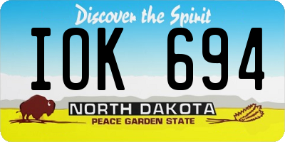 ND license plate IOK694