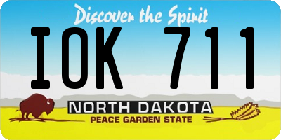 ND license plate IOK711