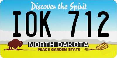 ND license plate IOK712