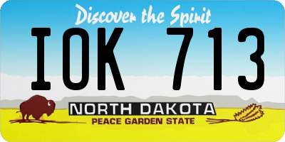 ND license plate IOK713