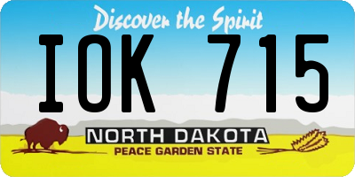 ND license plate IOK715