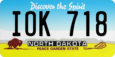 ND license plate IOK718