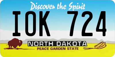 ND license plate IOK724