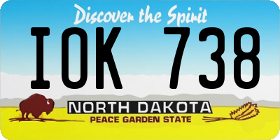 ND license plate IOK738
