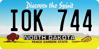 ND license plate IOK744