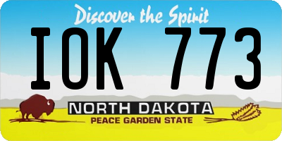 ND license plate IOK773