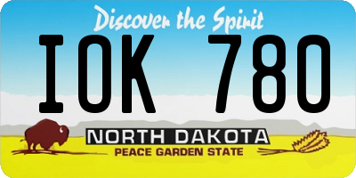 ND license plate IOK780