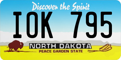 ND license plate IOK795