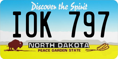 ND license plate IOK797