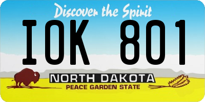ND license plate IOK801