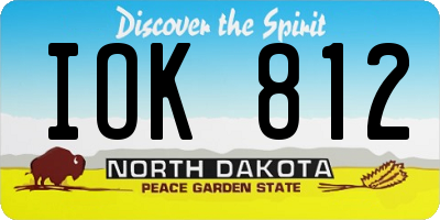 ND license plate IOK812