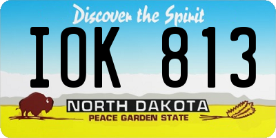 ND license plate IOK813