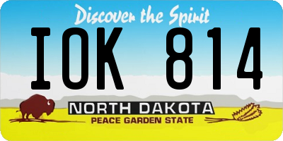 ND license plate IOK814